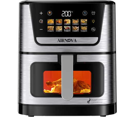 AIRNOVA® DualFritto — Friggitrice ad aria 9L con doppia resistenza, 2100W