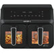 AIRNOVA® BiFritto Friggitrice ad aria 9,4L, 2200W, friggitrice ad aria calda con doppio compartimento, nera