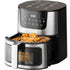 AIRNOVA® OroFritto Friggitrice ad aria 7L, 1400W, friggitrice ad aria calda, nero/acciaio inox