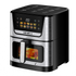 AIRNOVA® DualFritto Friggitrice ad aria 2100W (1700W superiore + 400W inferiore), capacità 9L, friggitrice ad aria calda, display digitale touch diretto, doppio riscaldamento superiore + inferiore, acciaio inox