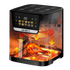 AIRNOVA® DualFritto Friggitrice ad aria 2100W (1700W superiore + 400W inferiore), capacità 9L, friggitrice ad aria calda, display digitale touch diretto, doppio riscaldamento superiore + inferiore, acciaio inox
