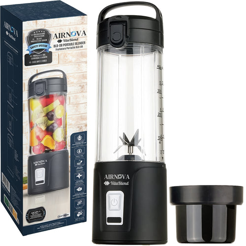 AIRNOVA® VitaBlend BLD-08 — Frullatore portatile 400 ml con ricarica USB