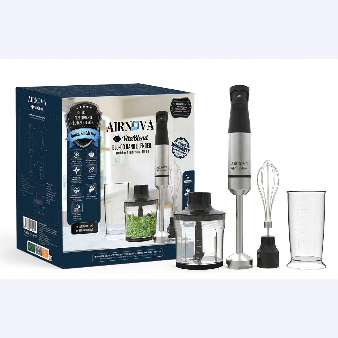Frullatore a immersione AIRNOVA VitaBlend BLD-03 1200W