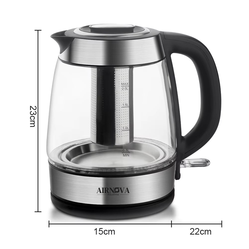 Bollitore elettrico AIRNOVA AquaVita 2200W da 2 litri con filtro per te