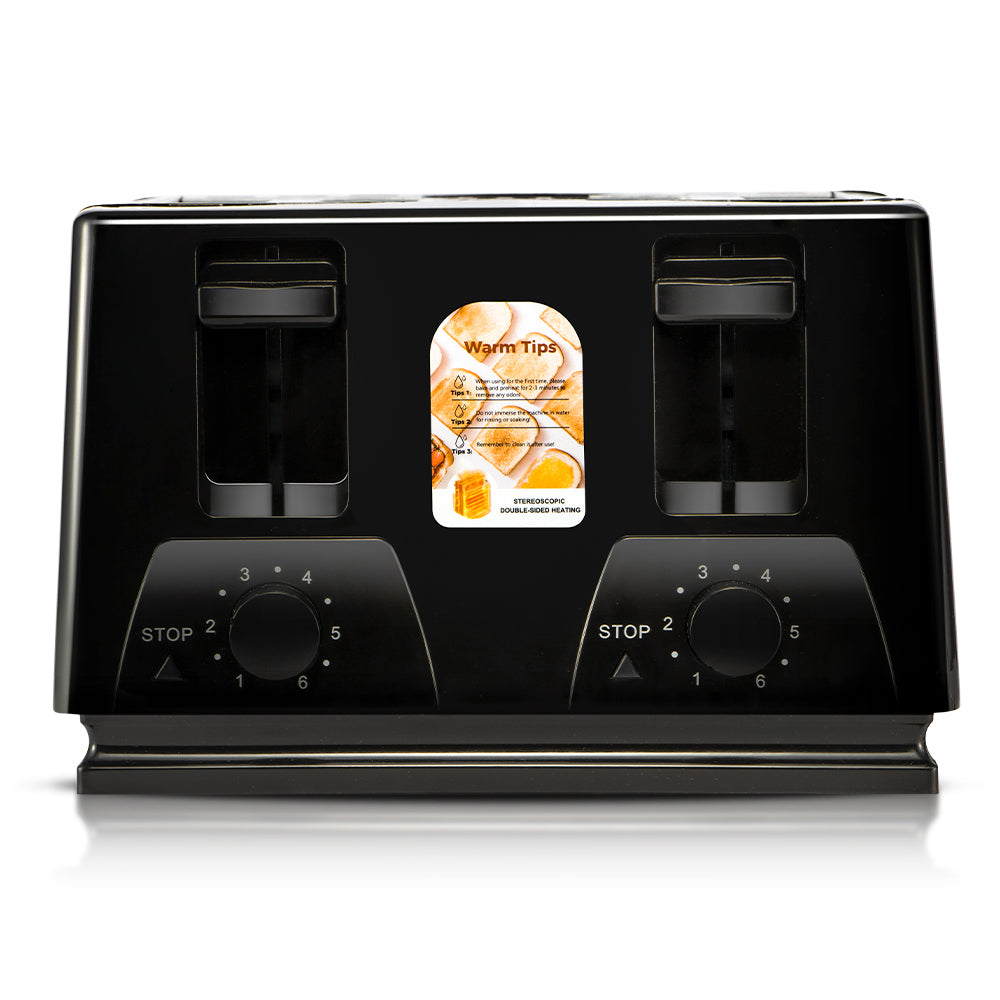 Tostapane AIRNOVA CrispToast 1500W a 4 fette nero e acciaio inox