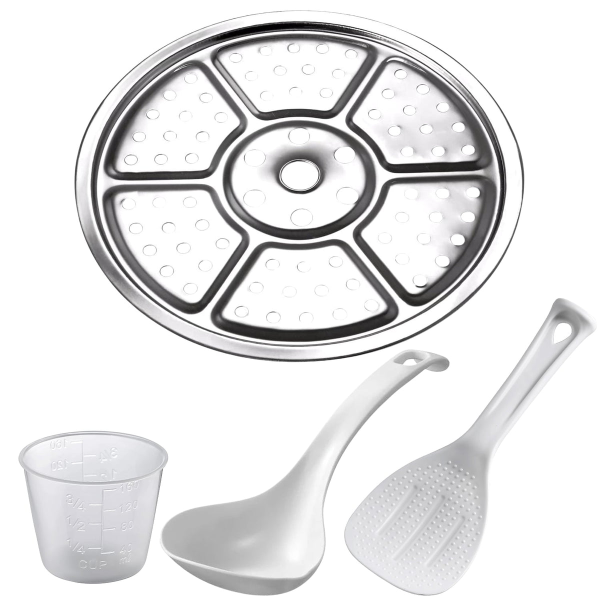 Set accessori per multicooker: cestello vapore, mestolo, cucchiaio riso e misurino